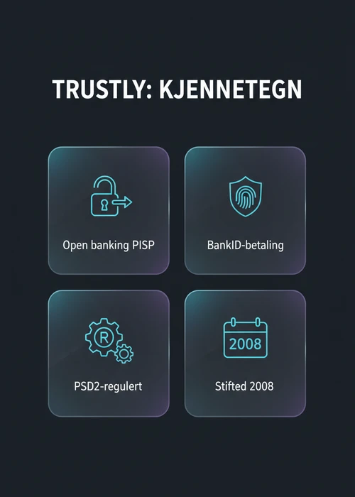 Illustrasjon av Trustly-logo og raske transaksjoner som symboliserer effektivitet og sikkerhet i online casino-betalinger.
